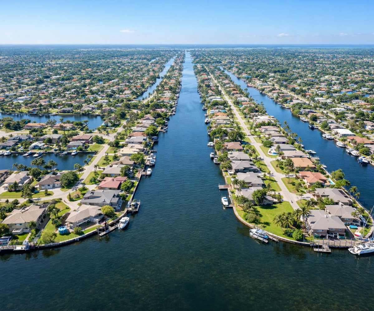 Extensive canal system shaping daily boating in Cape Coral