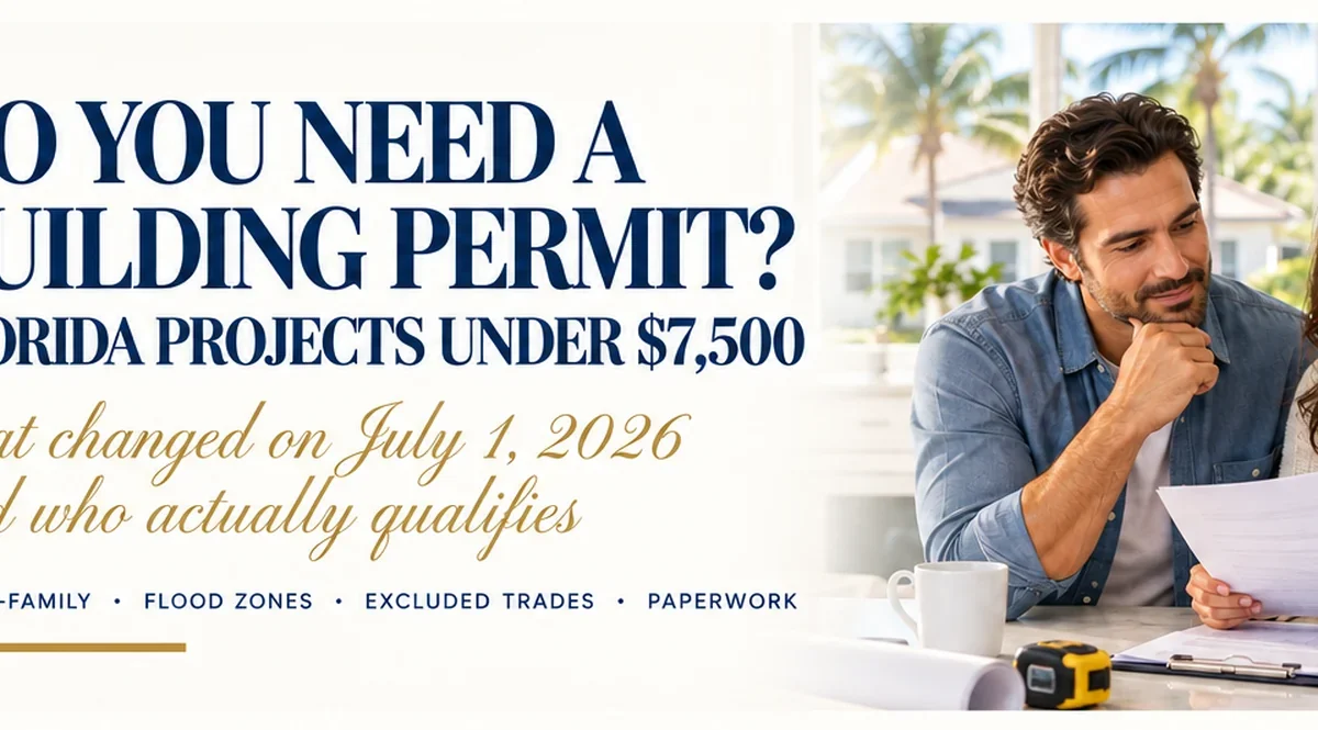 Florida building permit under $7,500 exemption guide for homeowners