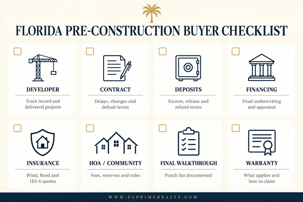 Pre-Construction Homes in Florida: The 2026 Buyer’s Guide 6 Florida pre-construction home buyer due diligence checklist