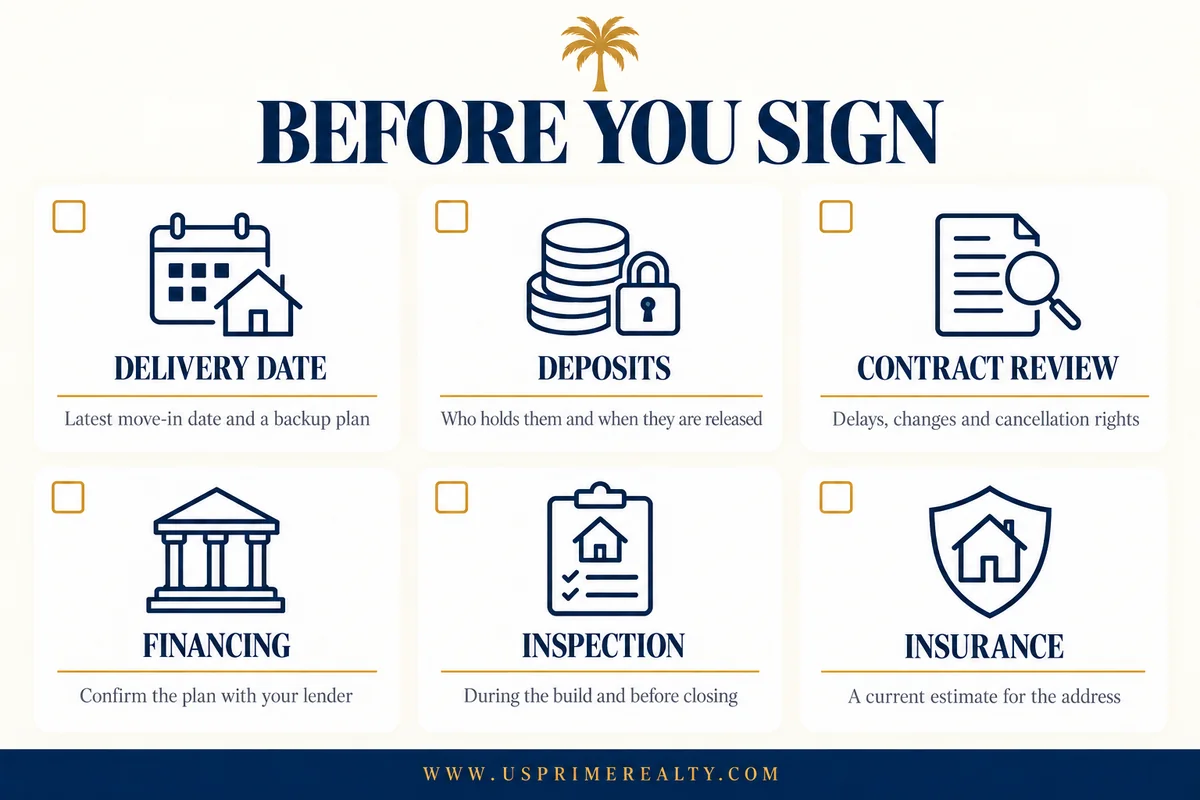 Checklist for buying new construction or pre-construction homes in Florida