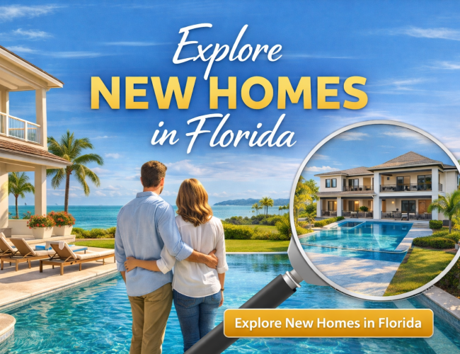 Explore new homes in Florida featuring modern coastal properties and luxury real estate